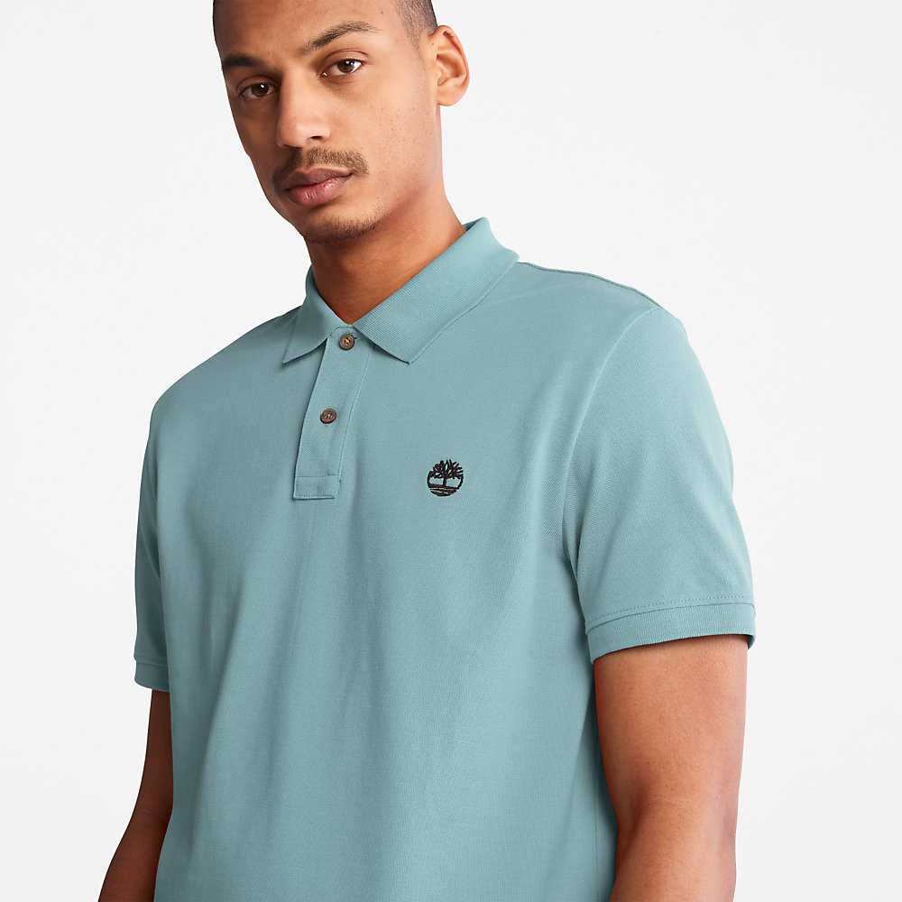 Turquoise Men's Timberland Millers River Polo Shirts | Israel-6925431