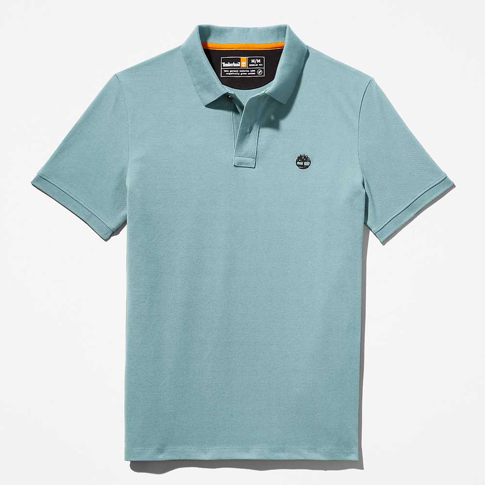 Turquoise Men's Timberland Millers River Polo Shirts | Israel-6925431