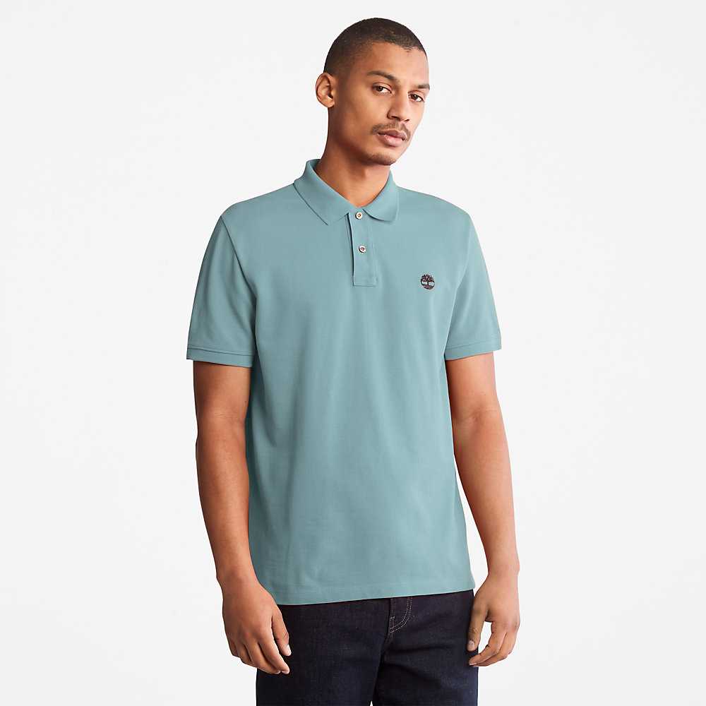 Turquoise Men\'s Timberland Millers River Polo Shirts | Israel-6925431