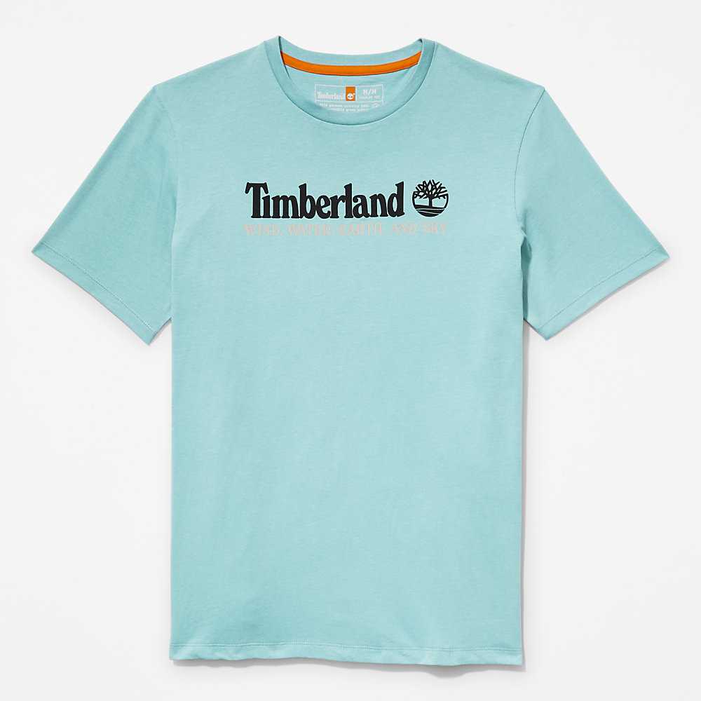 Turquoise Men's Timberland Wind Water Earth And Sky T Shirts | Israel-8506321