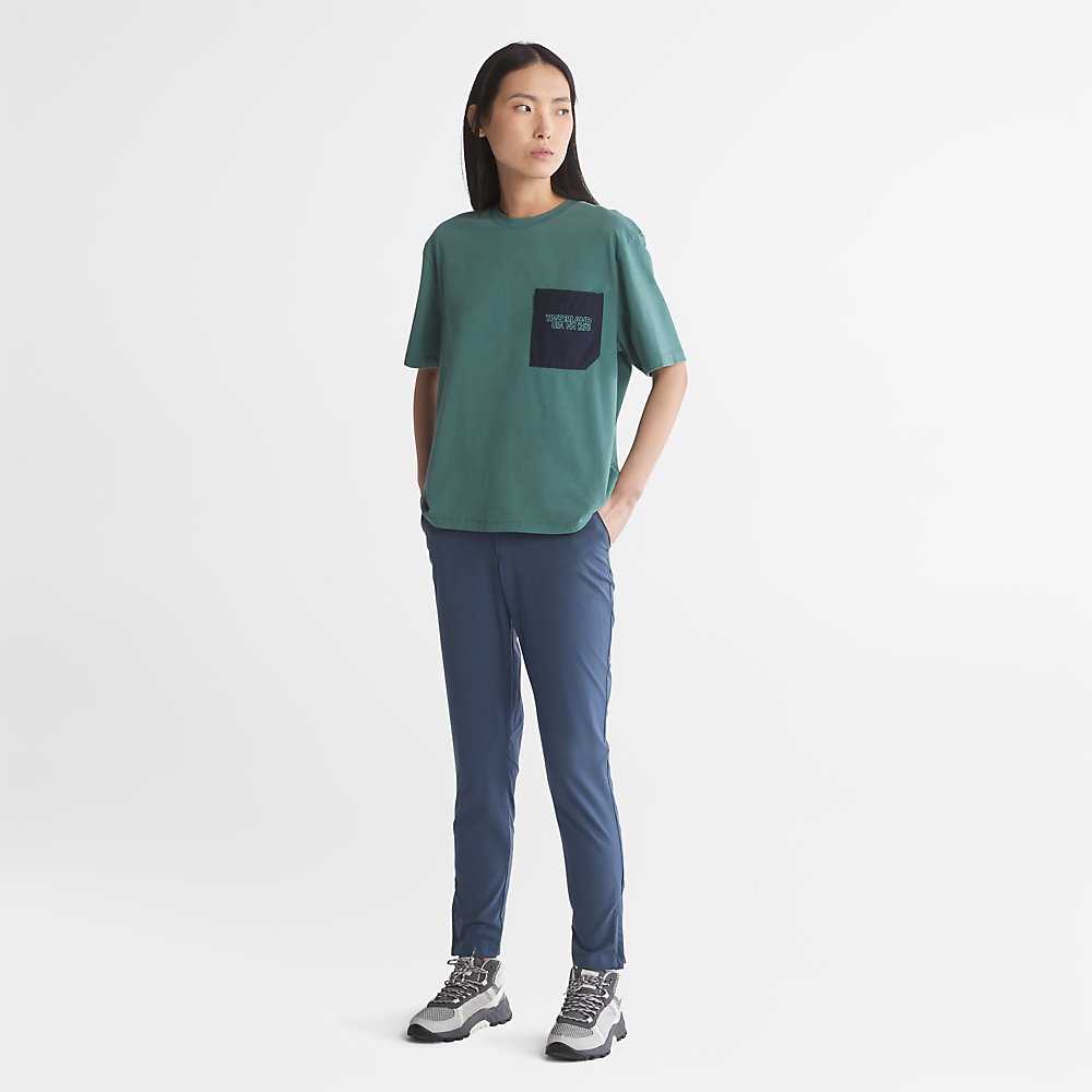 Turquoise Women's Timberland TimberCHILL™ T Shirts | Israel-8261035