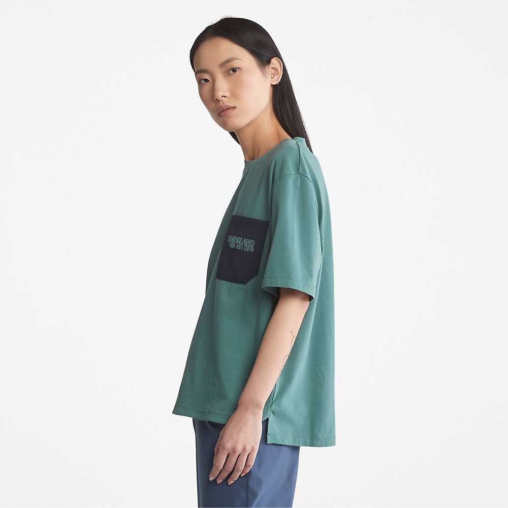 Turquoise Women's Timberland TimberCHILL™ T Shirts | Israel-8261035