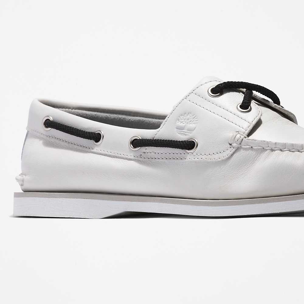 White Men's Timberland 2-Eye Classic Boat Shoes | Israel-8472613