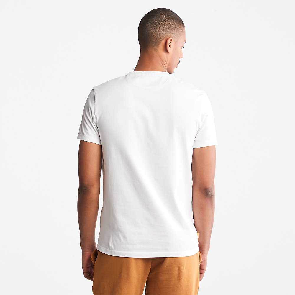 White Men's Timberland Dunstan River T Shirts | Israel-0619354