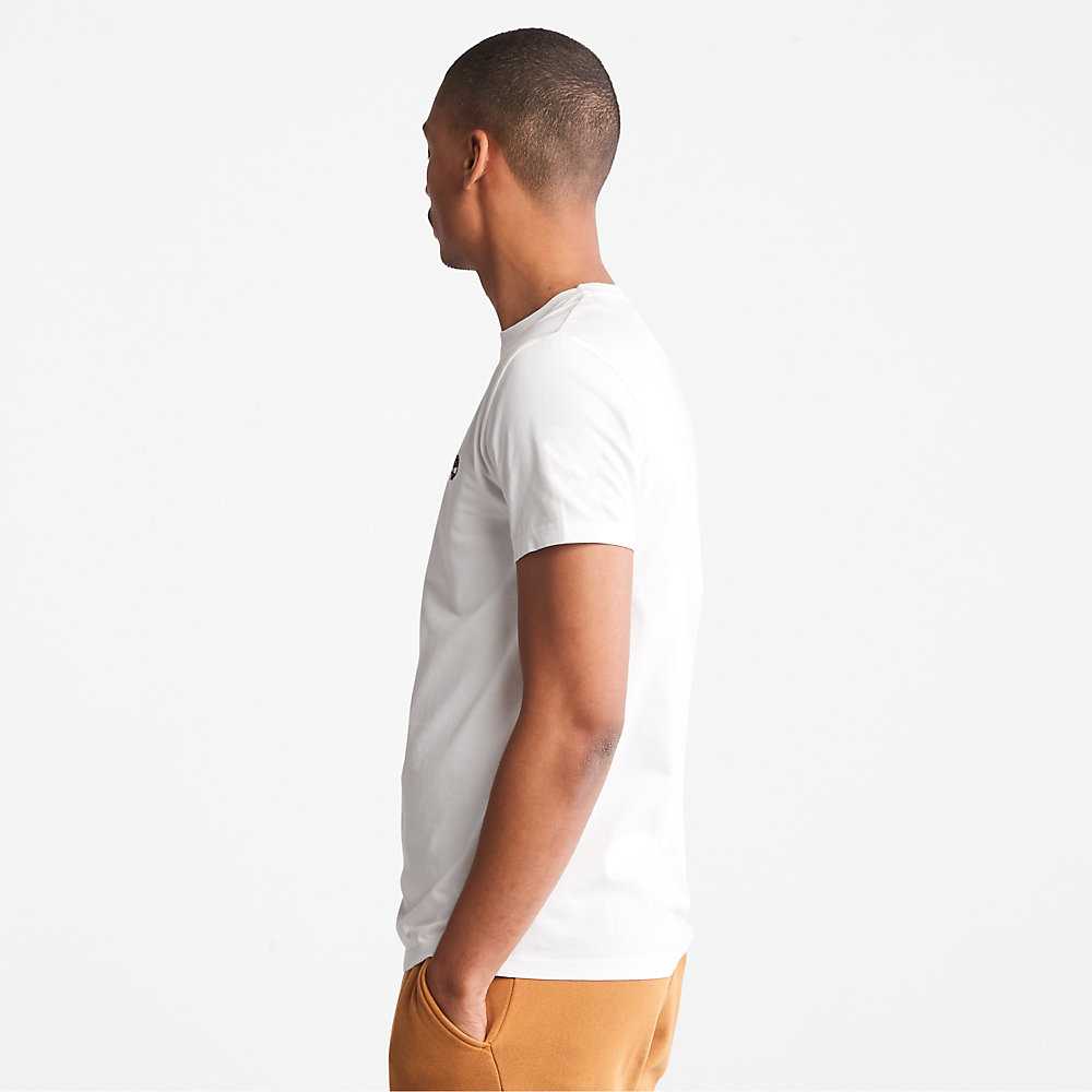 White Men's Timberland Dunstan River T Shirts | Israel-0619354