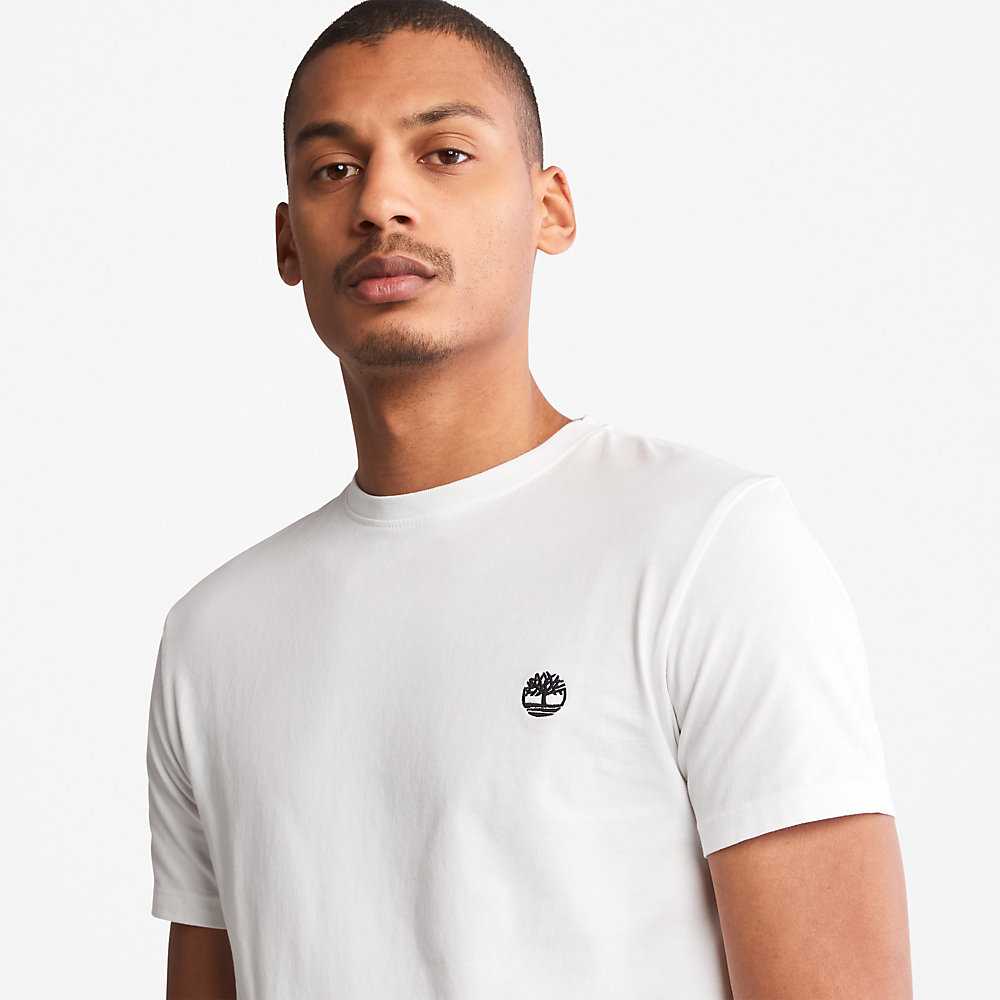 White Men's Timberland Dunstan River T Shirts | Israel-0619354