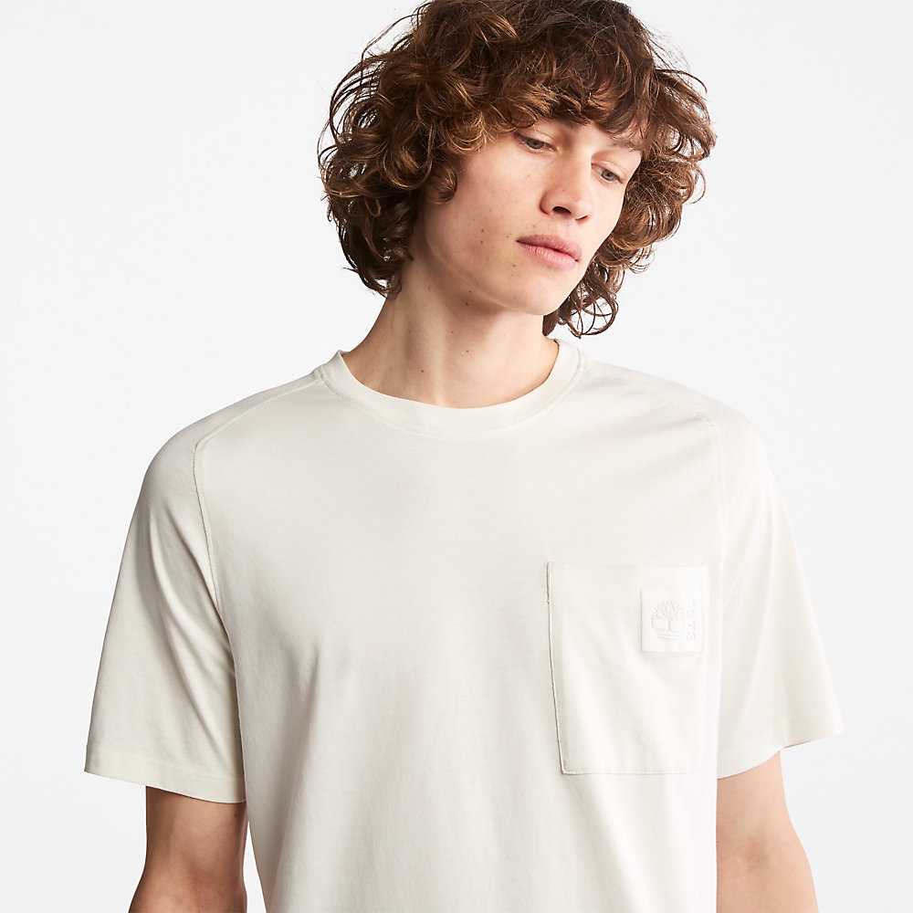 White Men's Timberland Eco-Ready Supima® Cotton TimberFresh™ T Shirts | Israel-1693854