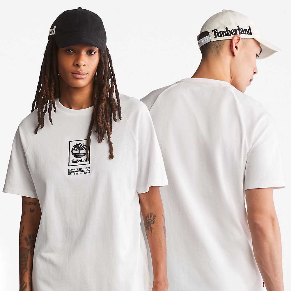 White Men's Timberland Heavyweight T Shirts | Israel-6213795