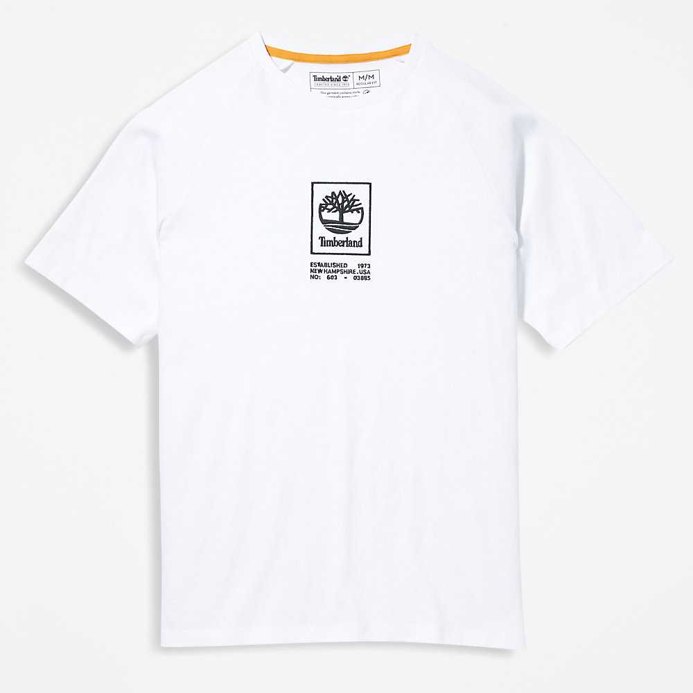 White Men's Timberland Heavyweight T Shirts | Israel-6213795