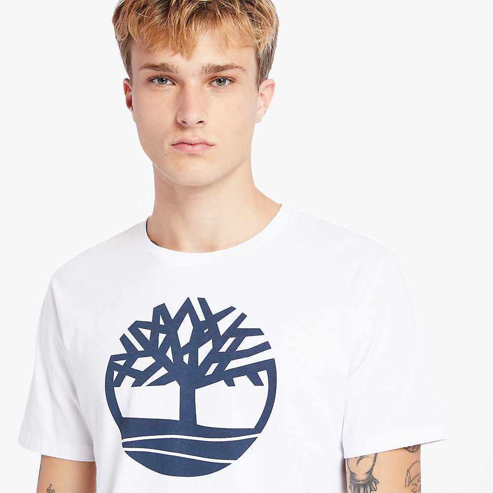 White Men's Timberland Kennebec River T Shirts | Israel-8503267