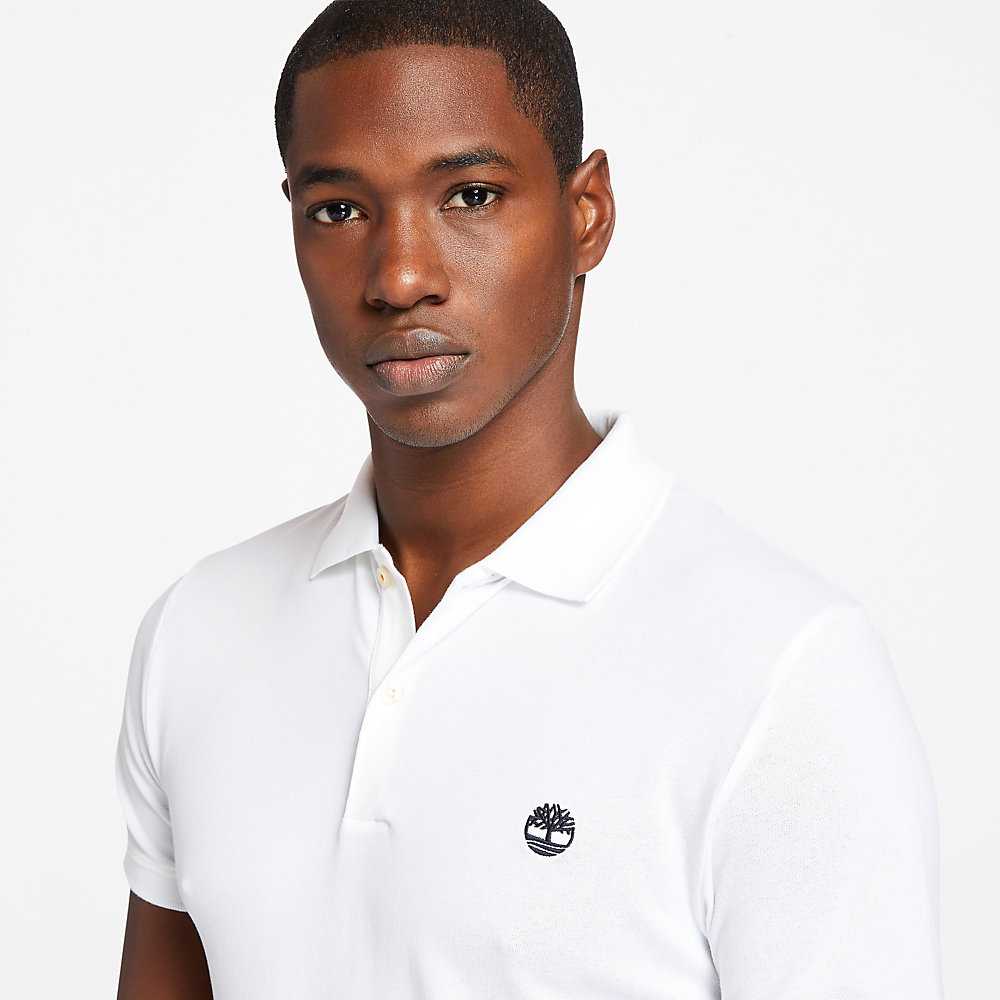 White Men's Timberland Merrymeeting River Polo Shirts | Israel-3026587