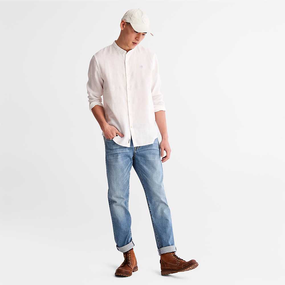 White Men's Timberland Mill River Shirts | Israel-8153429