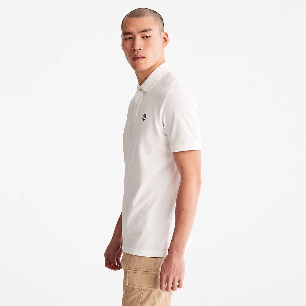 White Men's Timberland Millers River Polo Shirts | Israel-4765032