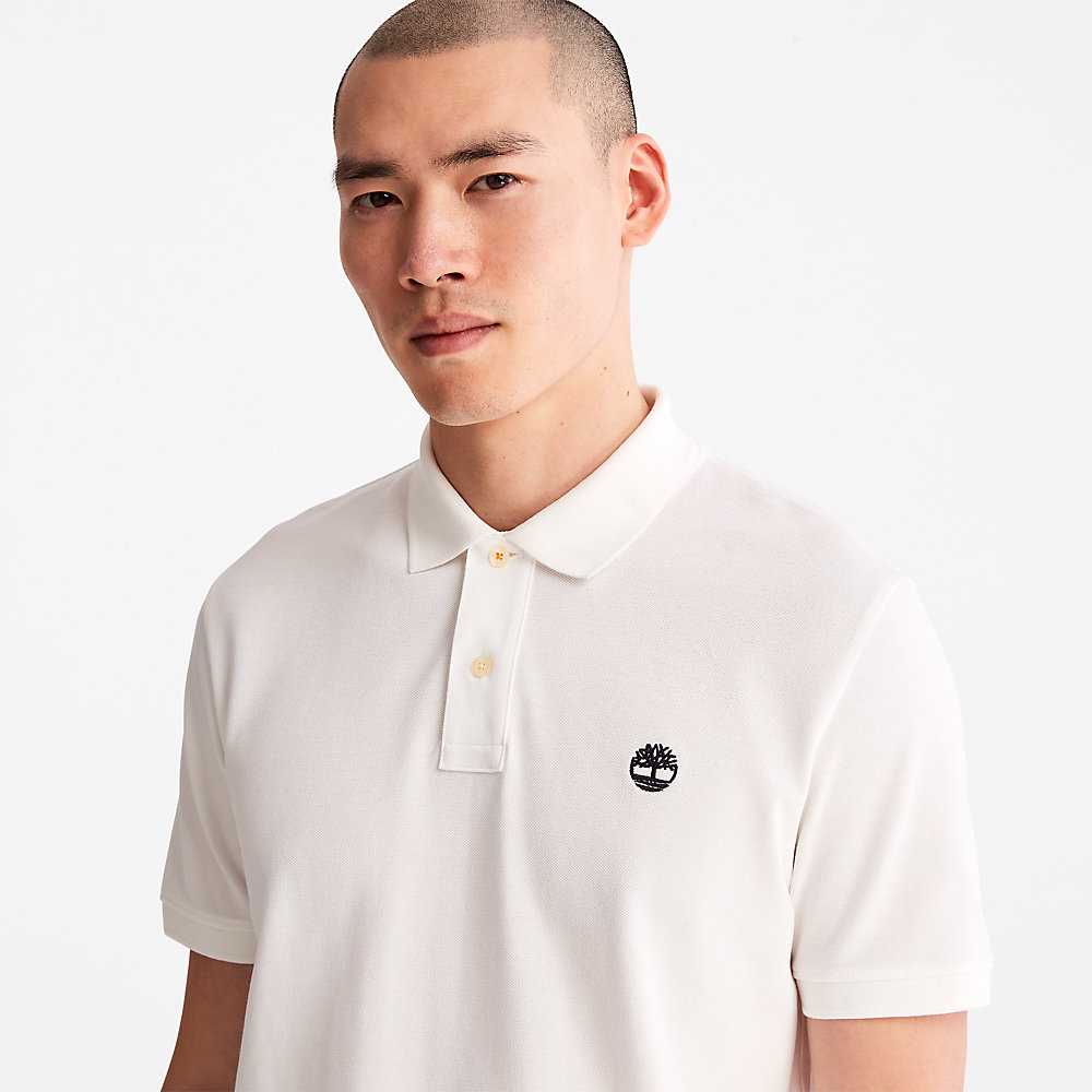 White Men's Timberland Millers River Polo Shirts | Israel-4765032