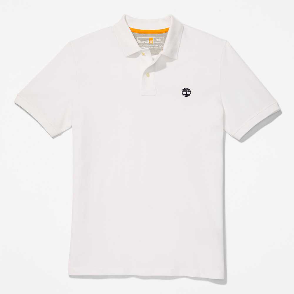 White Men's Timberland Millers River Polo Shirts | Israel-4765032