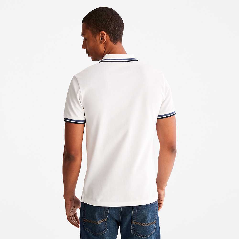 White Men's Timberland Millers River Polo Shirts | Israel-9205134