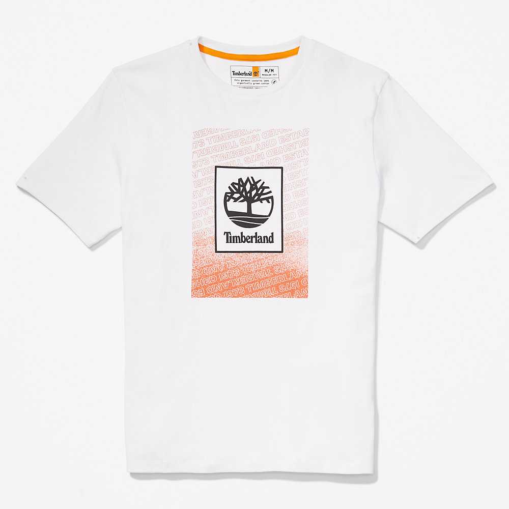 White Men's Timberland Outdoor Archive T Shirts | Israel-5893401