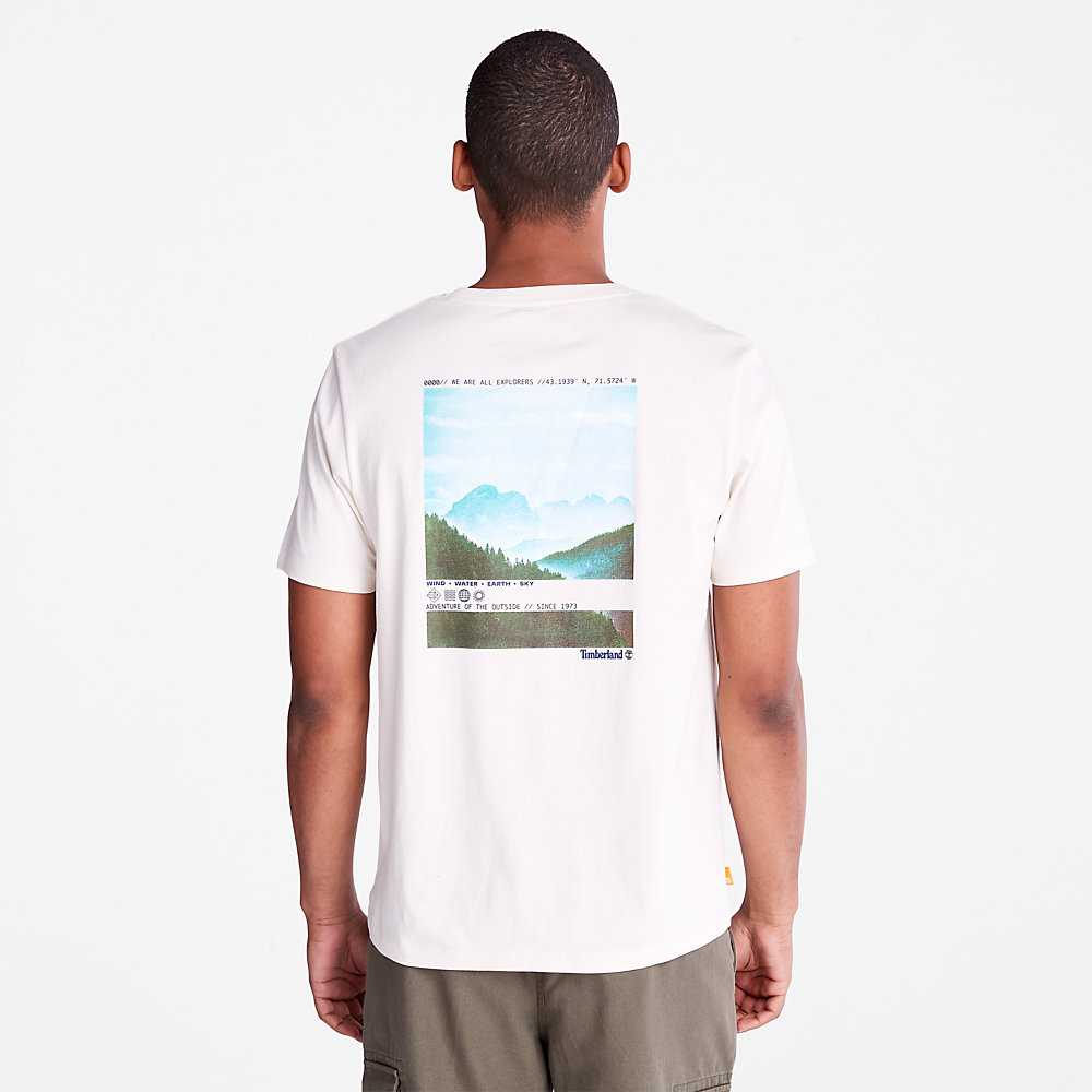 White Men's Timberland Photographic T Shirts | Israel-1436570