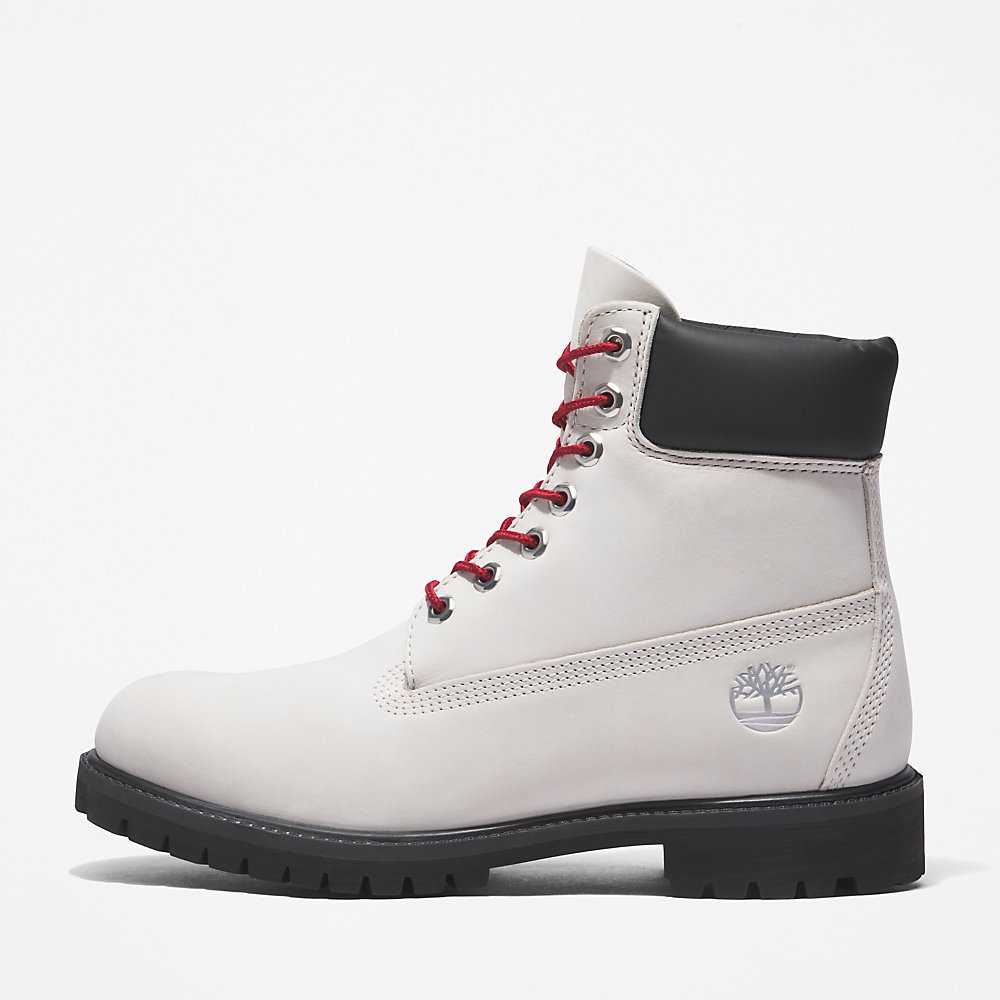 White Men's Timberland Premium® 6 Inch Waterproof Boots | Israel-5796403