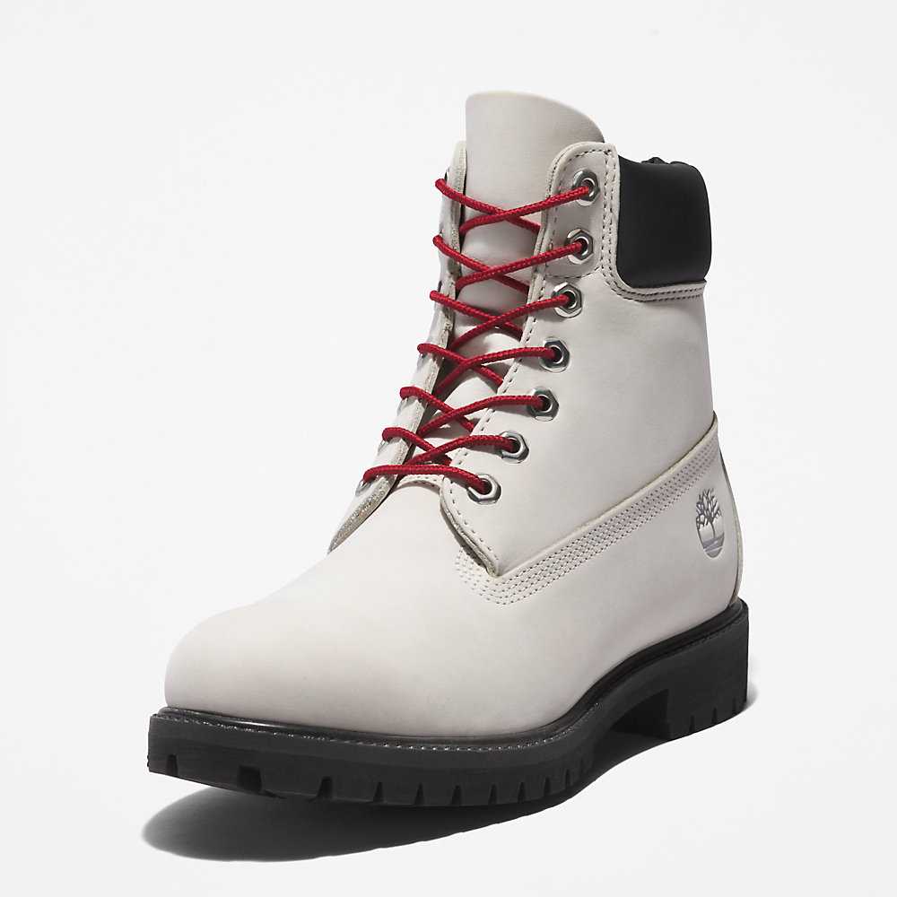 White Men's Timberland Premium® 6 Inch Waterproof Boots | Israel-5796403