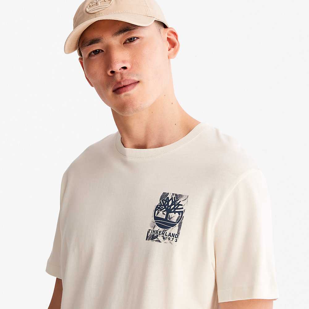 White Men's Timberland Refibra™ T Shirts | Israel-2845397