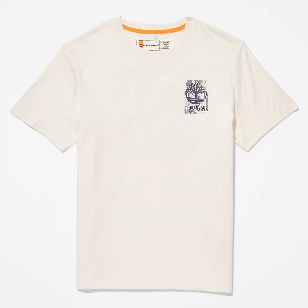 White Men's Timberland Refibra™ T Shirts | Israel-2845397