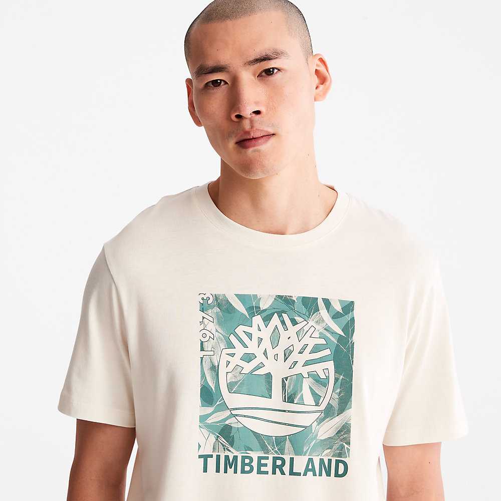 White Men's Timberland Refibra™ T Shirts | Israel-3129745