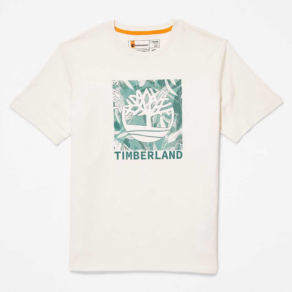 White Men's Timberland Refibra™ T Shirts | Israel-3129745