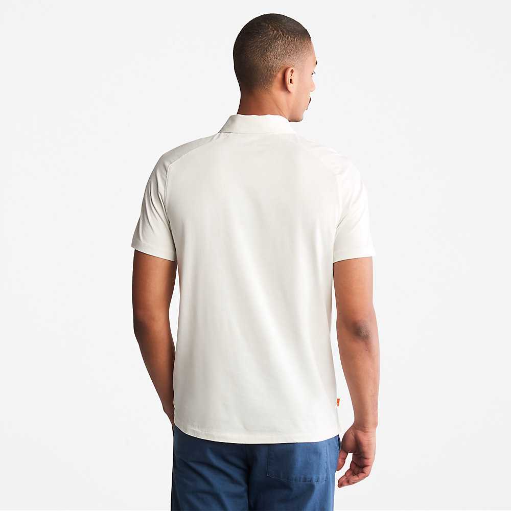 White Men's Timberland TimberFresh™ Supima® Polo Shirts | Israel-3614758