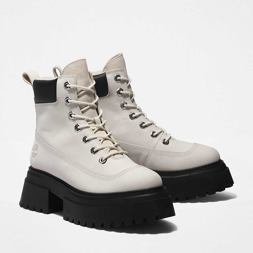 White Women's Timberland Sky 6 Inch Lace Up Boots | Israel-8129735