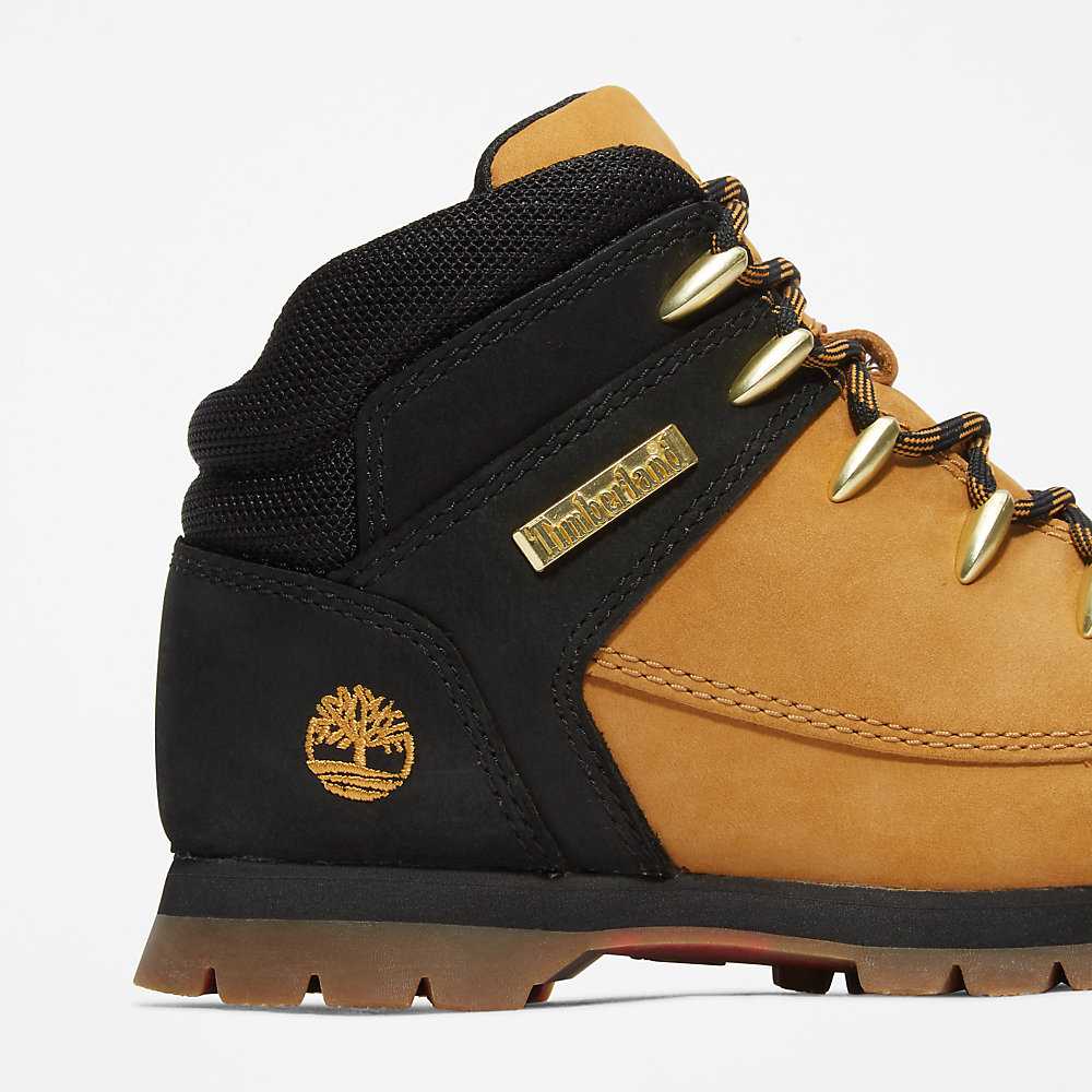 Yellow/Black Kids' Timberland Euro Sprint Mid Hiking Boots | Israel-4219538