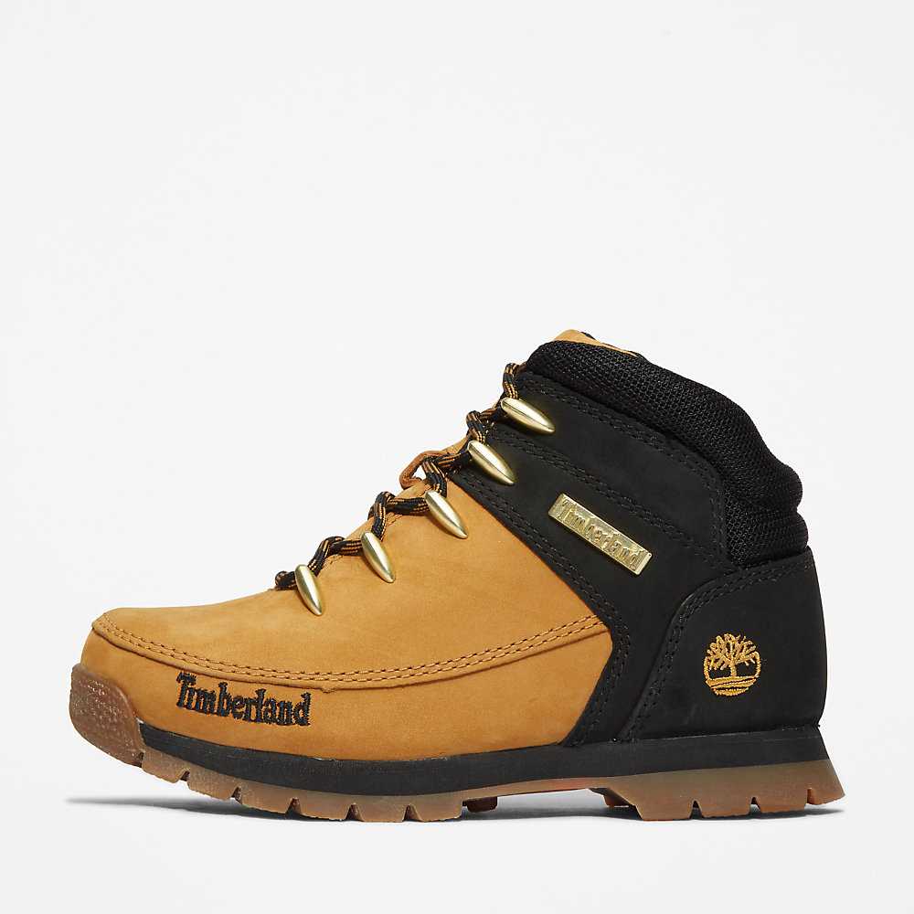 Yellow/Black Kids' Timberland Euro Sprint Mid Hiking Boots | Israel-4219538