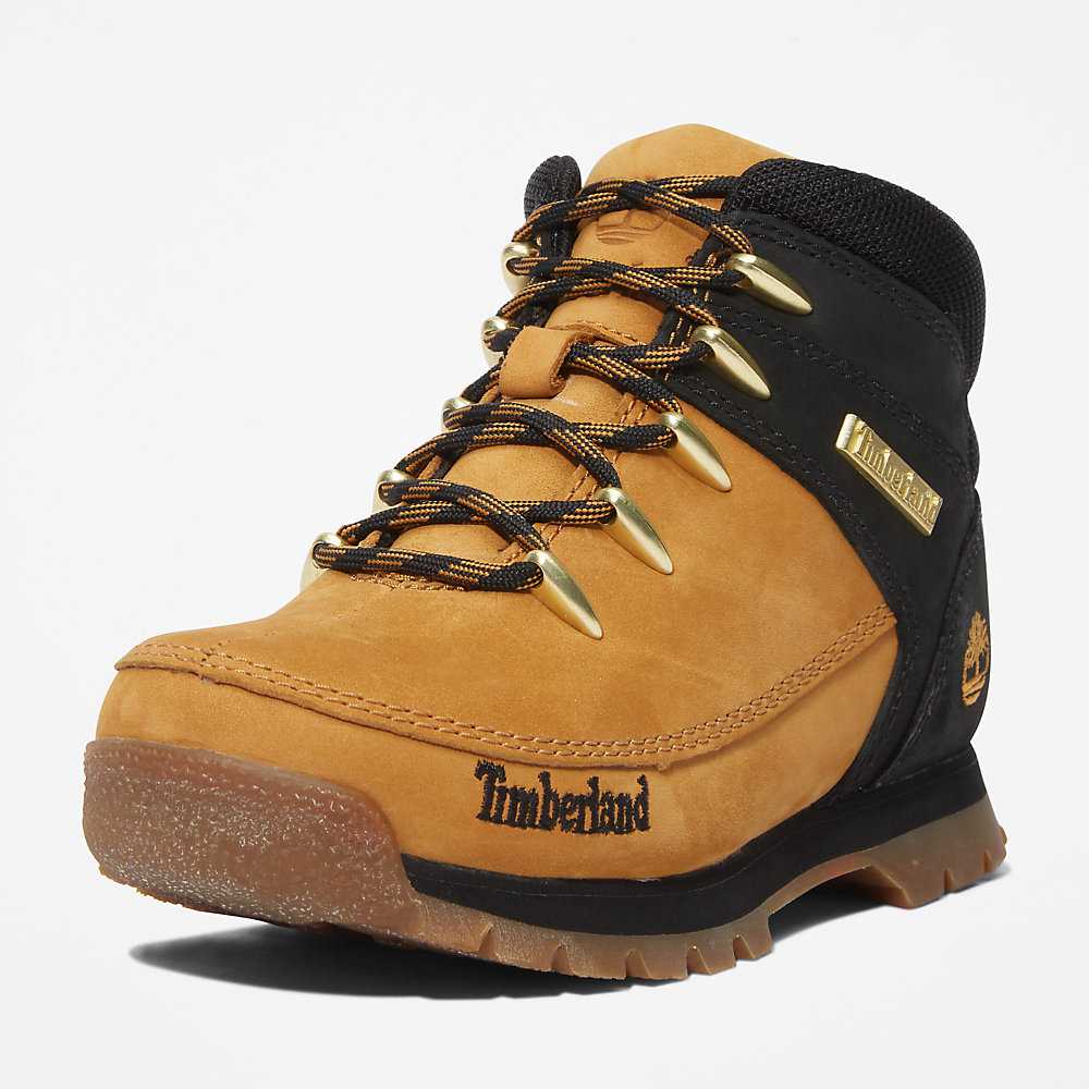 Yellow/Black Kids' Timberland Euro Sprint Mid Hiking Boots | Israel-4219538