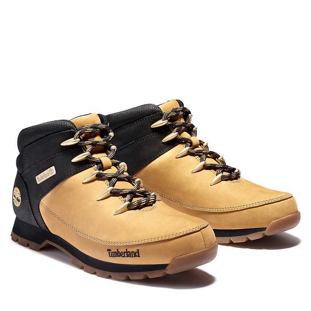 Yellow/Black Men's Timberland Euro Sprint Hiking Boots | Israel-0278356