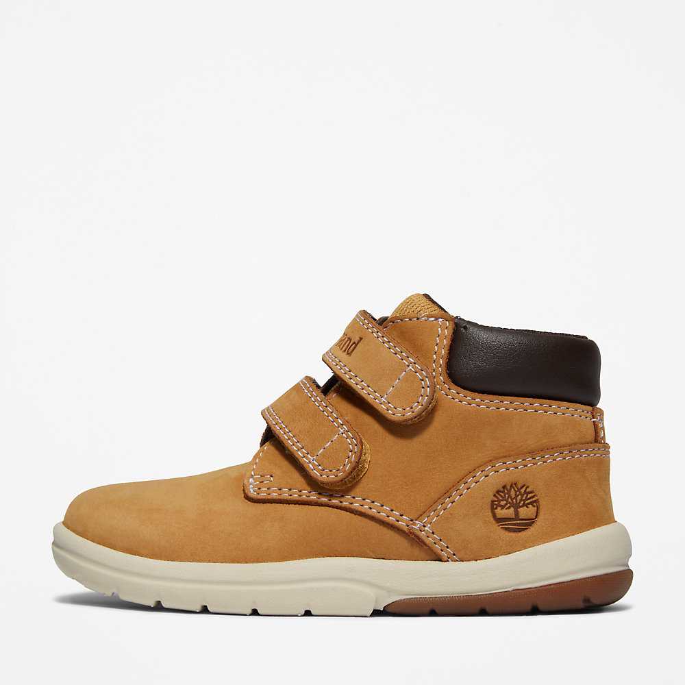 Yellow Kids' Timberland Tracks Velcro Chukka Boots | Israel-4219561