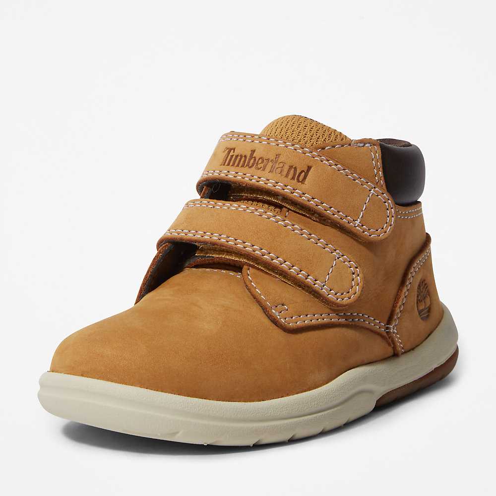 Yellow Kids' Timberland Tracks Velcro Chukka Boots | Israel-4219561