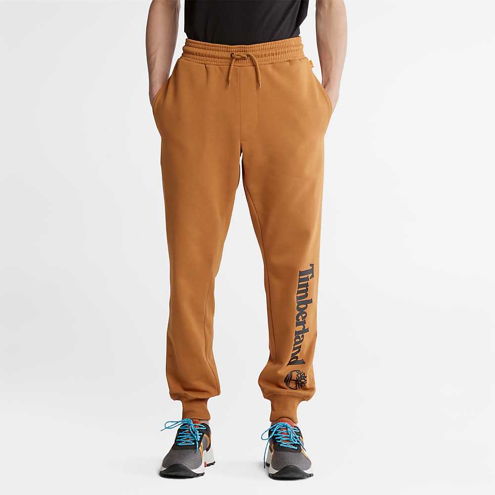 Yellow Men\'s Timberland Core Logo Sweatpants | Israel-4927830