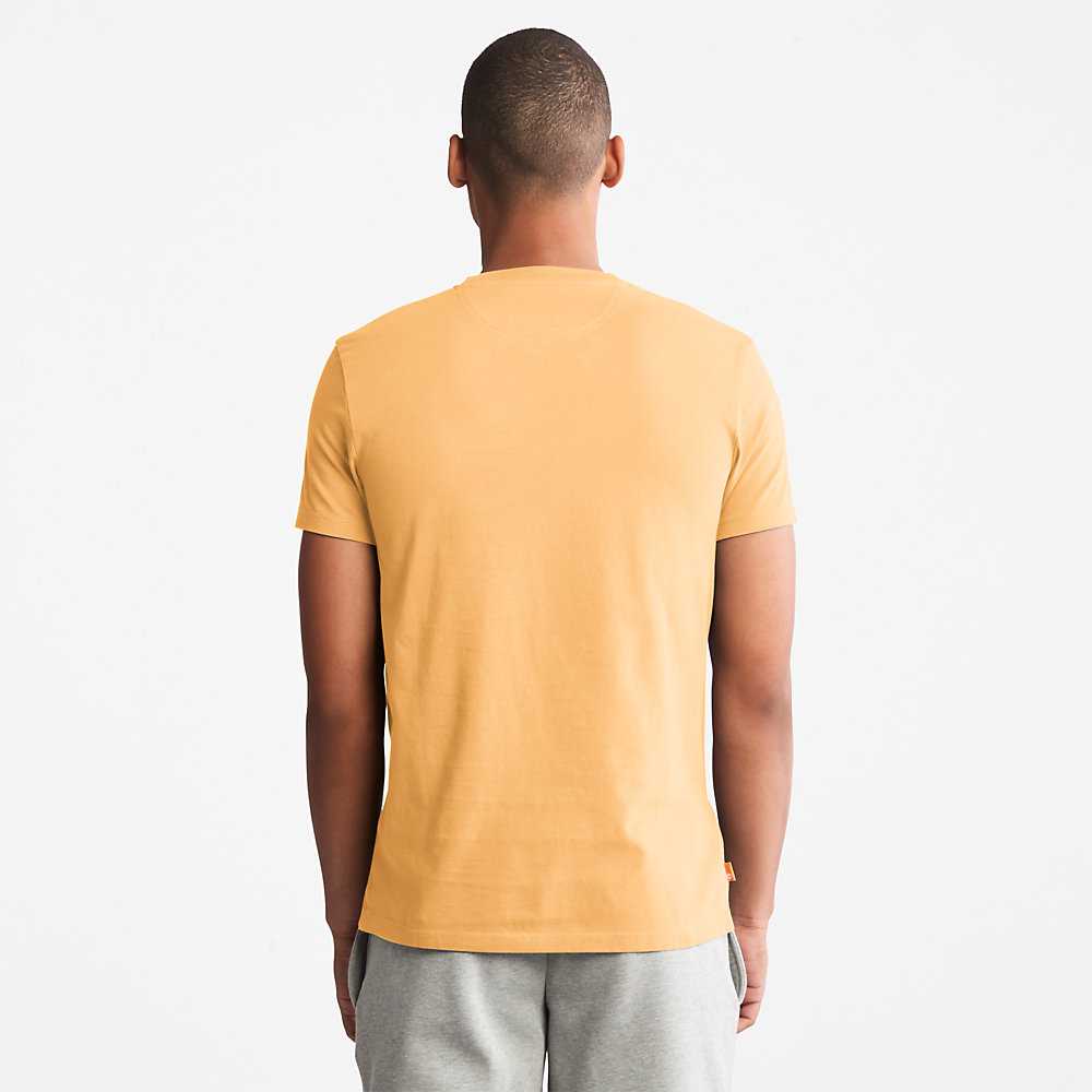 Yellow Men's Timberland Dunstan River T Shirts | Israel-3896045