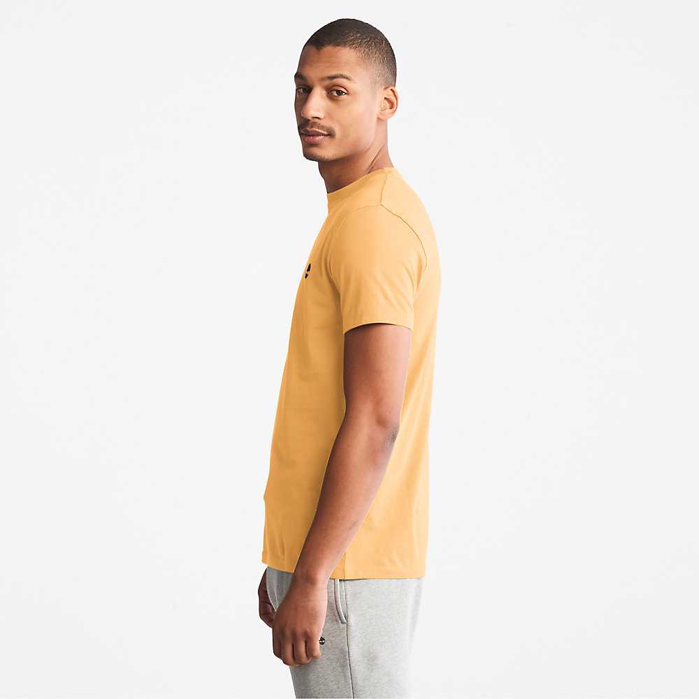 Yellow Men's Timberland Dunstan River T Shirts | Israel-3896045