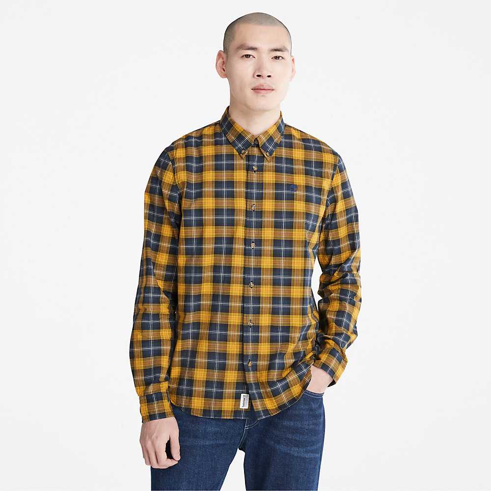 Yellow Men\'s Timberland Eastham Check Shirt | Israel-1265974