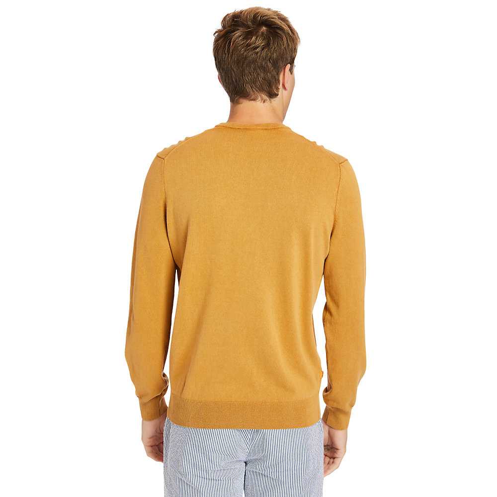 Yellow Men's Timberland Garment-Dyed Sweatshirt | Israel-6924537