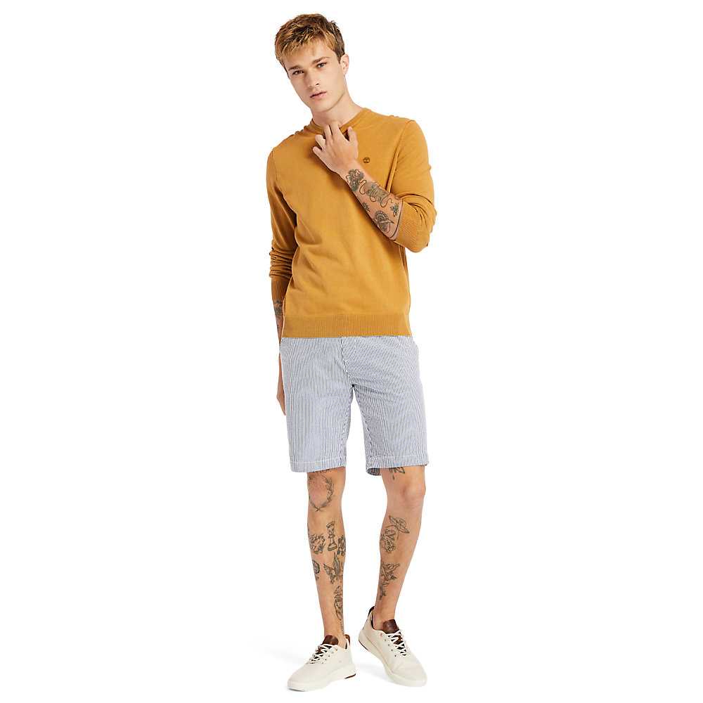 Yellow Men's Timberland Garment-Dyed Sweatshirt | Israel-6924537