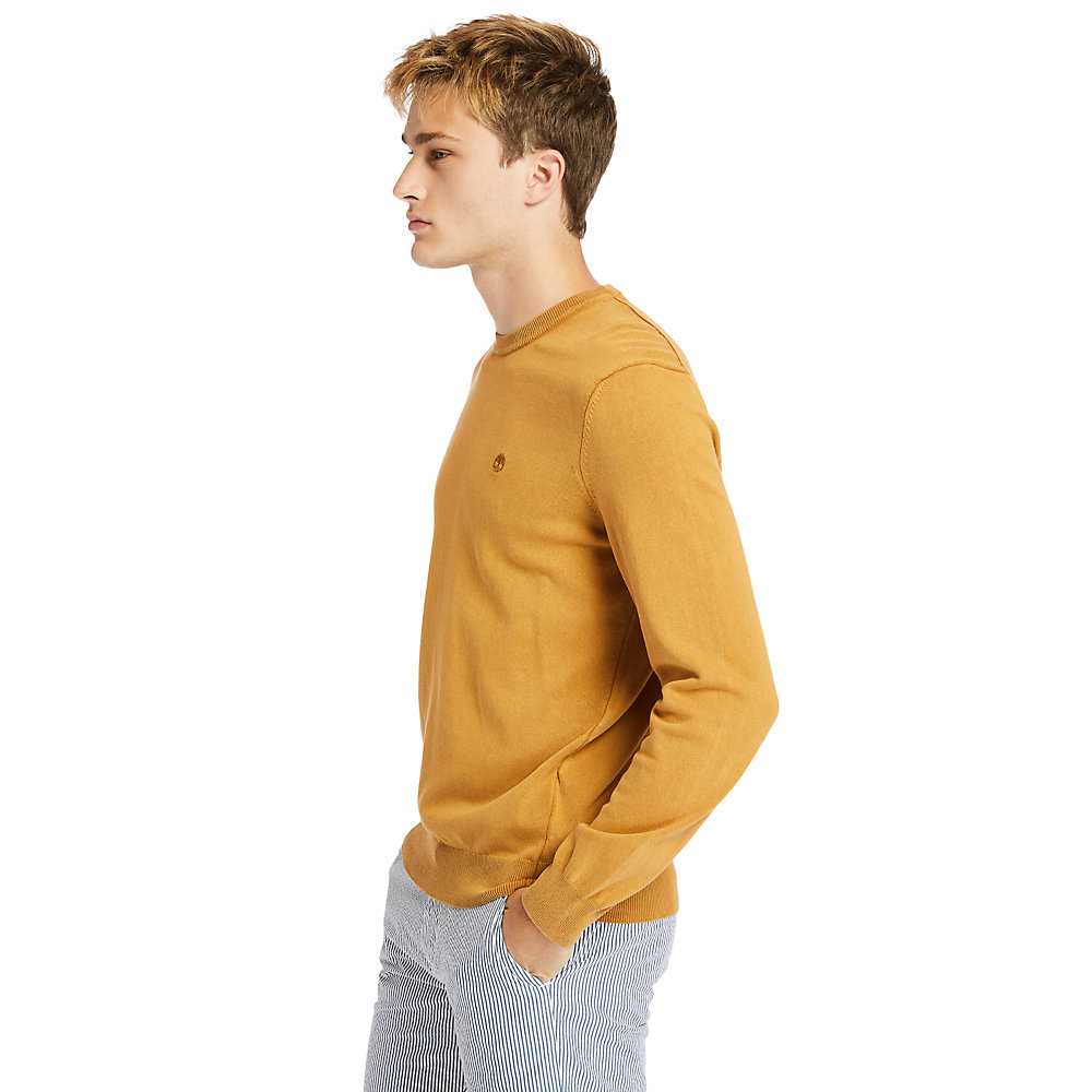 Yellow Men's Timberland Garment-Dyed Sweatshirt | Israel-6924537