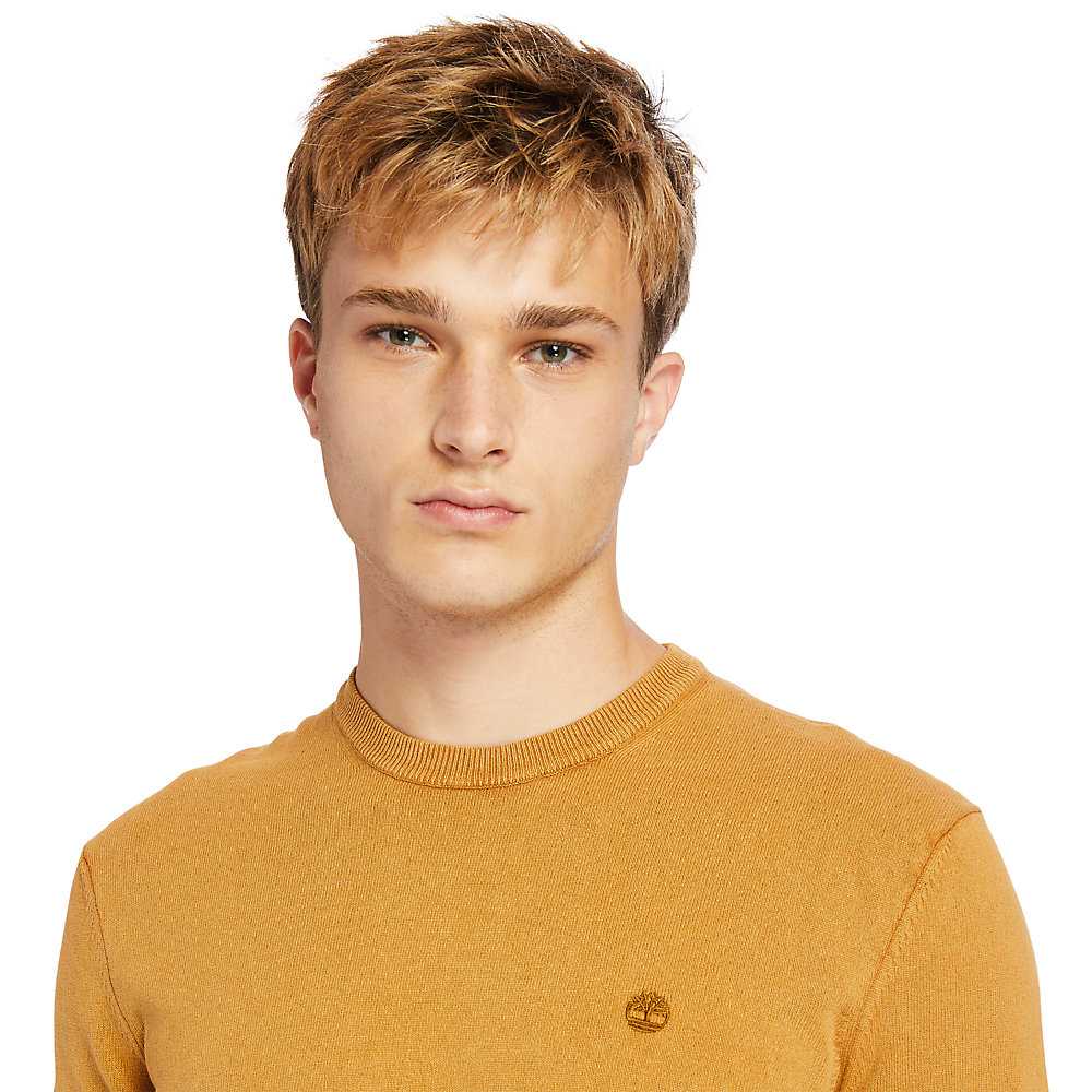 Yellow Men's Timberland Garment-Dyed Sweatshirt | Israel-6924537