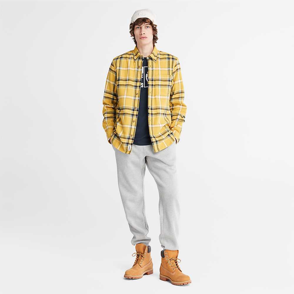 Yellow Men's Timberland Heavy Flannel Check Shirt | Israel-6078231