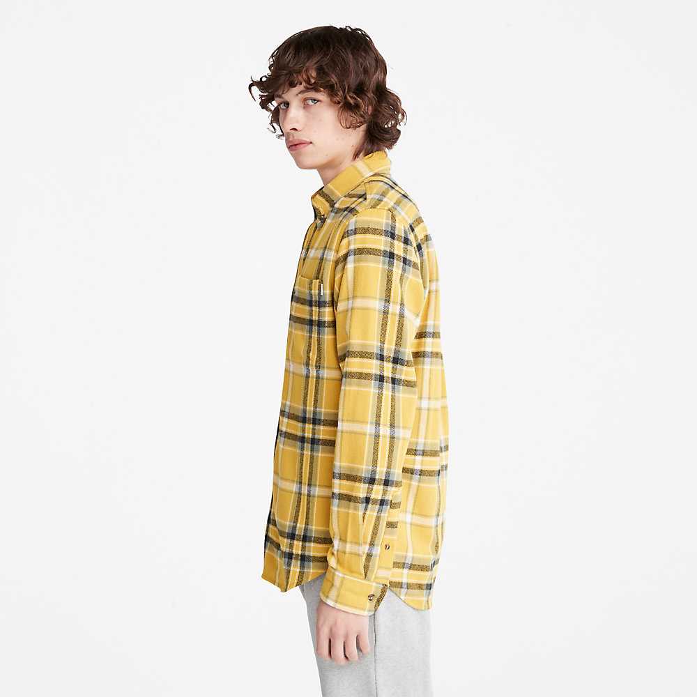 Yellow Men's Timberland Heavy Flannel Check Shirt | Israel-6078231