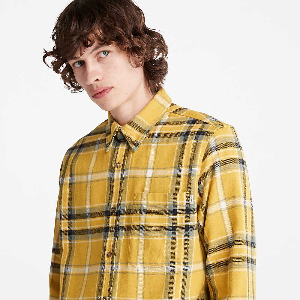 Yellow Men's Timberland Heavy Flannel Check Shirt | Israel-6078231