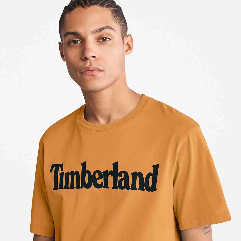 Yellow Men's Timberland Kennebec River T Shirts | Israel-9415237