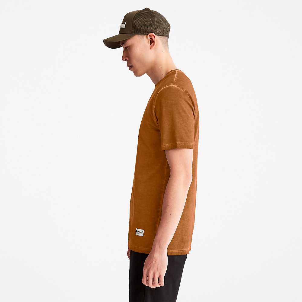 Yellow Men's Timberland Lamprey River T Shirts | Israel-0912876