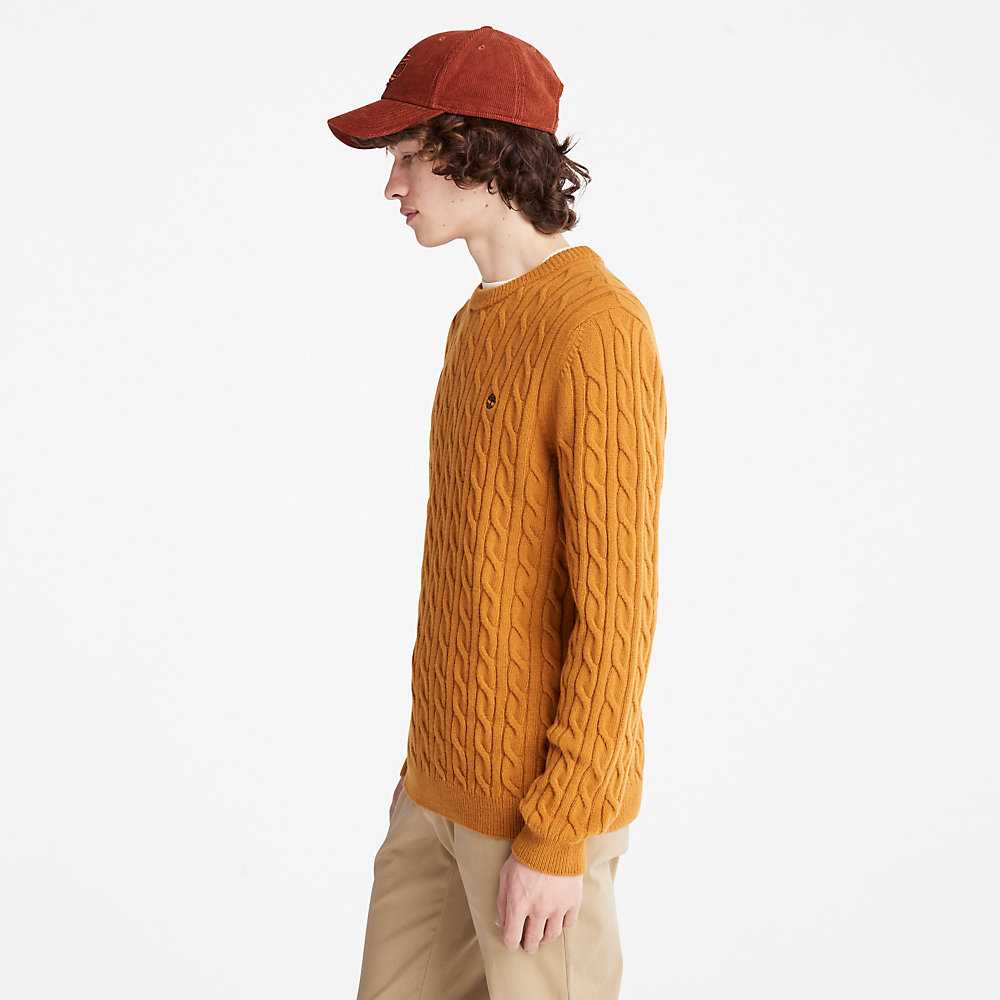 Yellow Men's Timberland Phillips Brook Sweaters | Israel-9815246